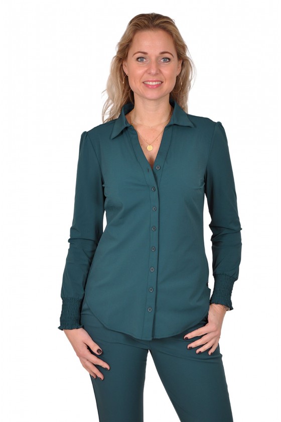 Travelstof blouse Elisa green Daelin