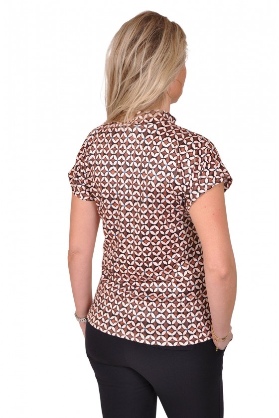 All-over print stretch top Grace turtle bruin