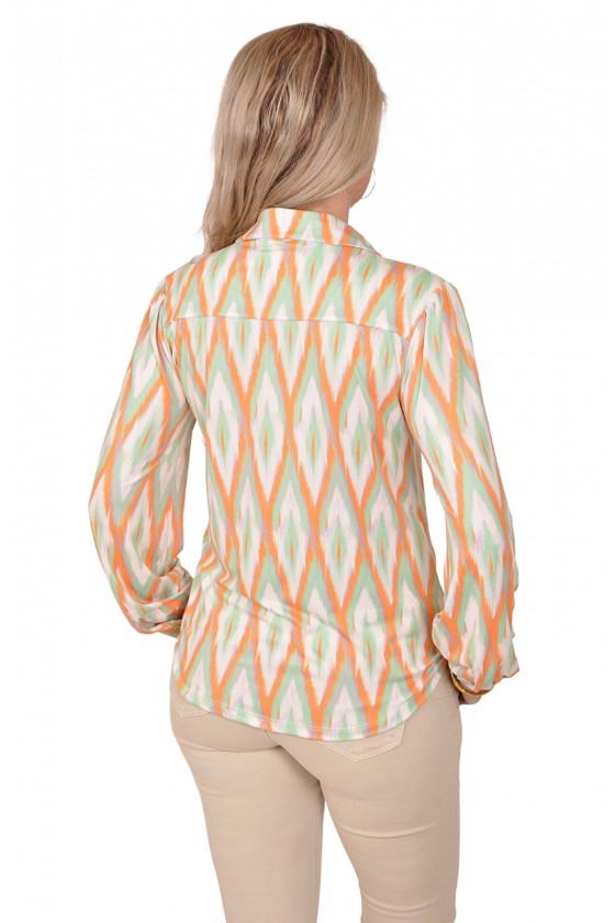 Stretch blouse Tiffany oranje