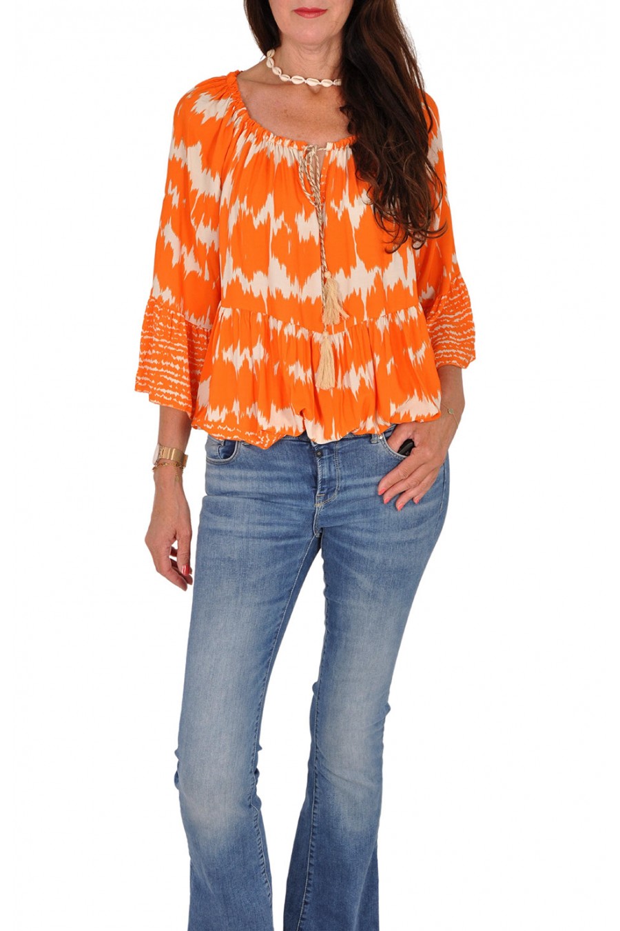 Bohemian blouse Peaches oranje Italia Moda