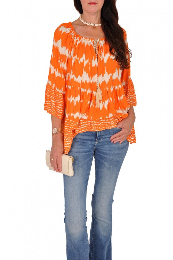 Bohemian blouse Peaches oranje Italia Moda