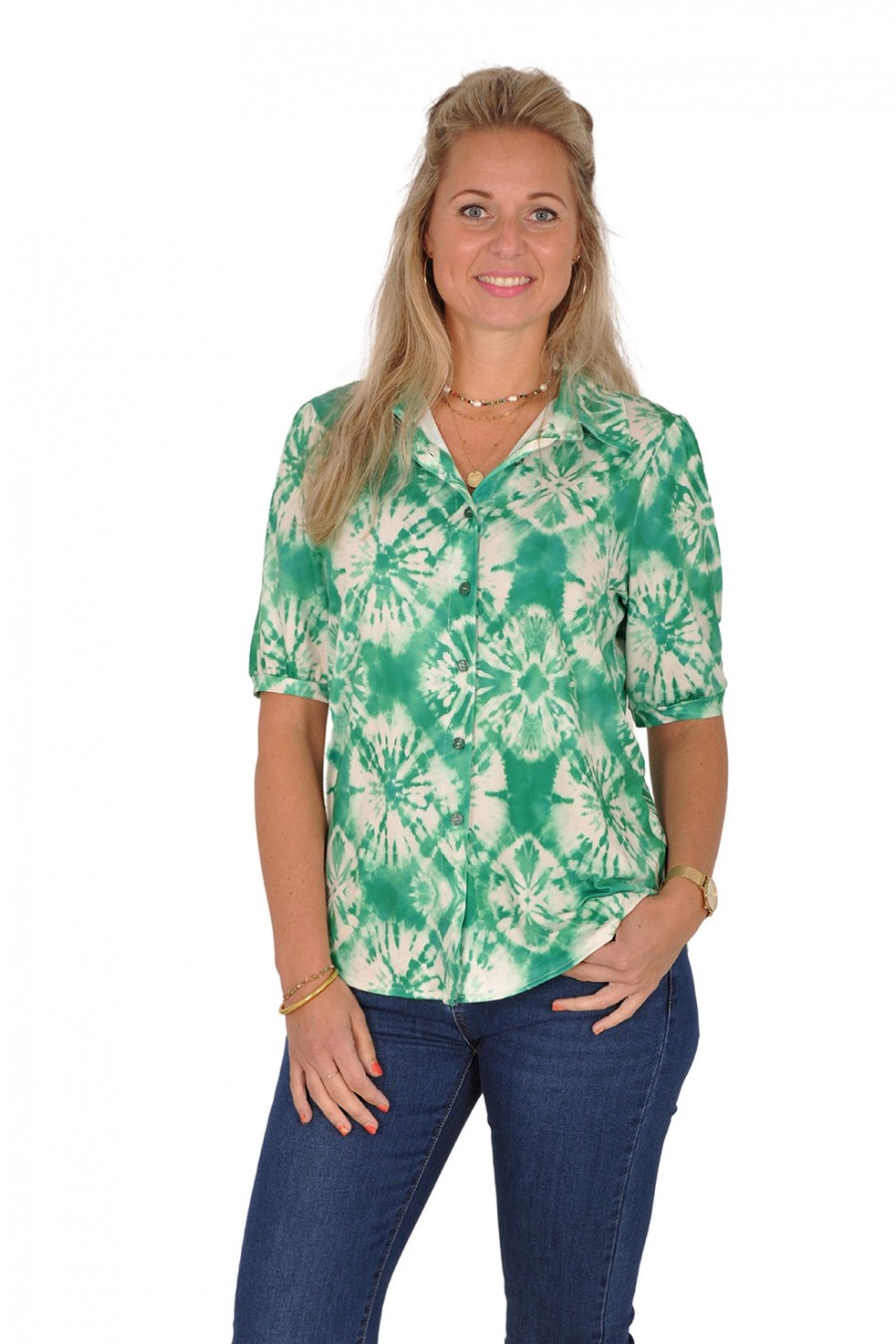 Ultrasoft blouse Tie dye groen New Collection