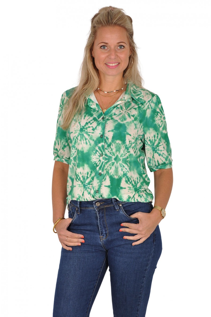 Ultrasoft blouse Tie dye groen New Collection