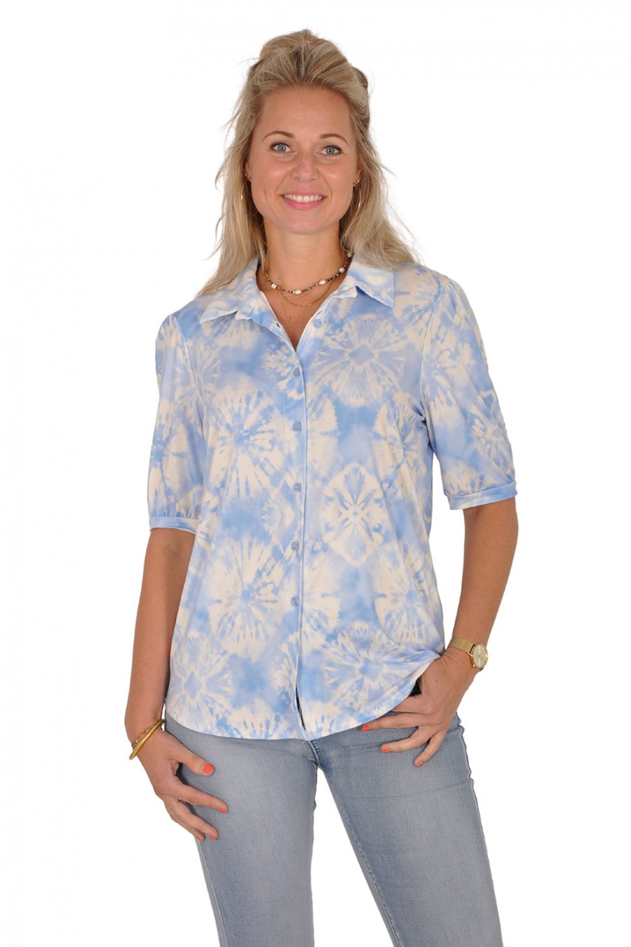 Ultrasoft blouse Tie dye pearl blue New Collection