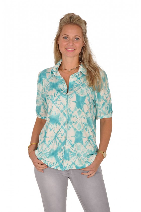 Ultrasoft blouse Tie dye turquoise New Collection