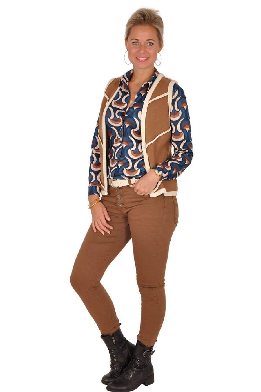 Soft gilet camel-ivoor Chastar