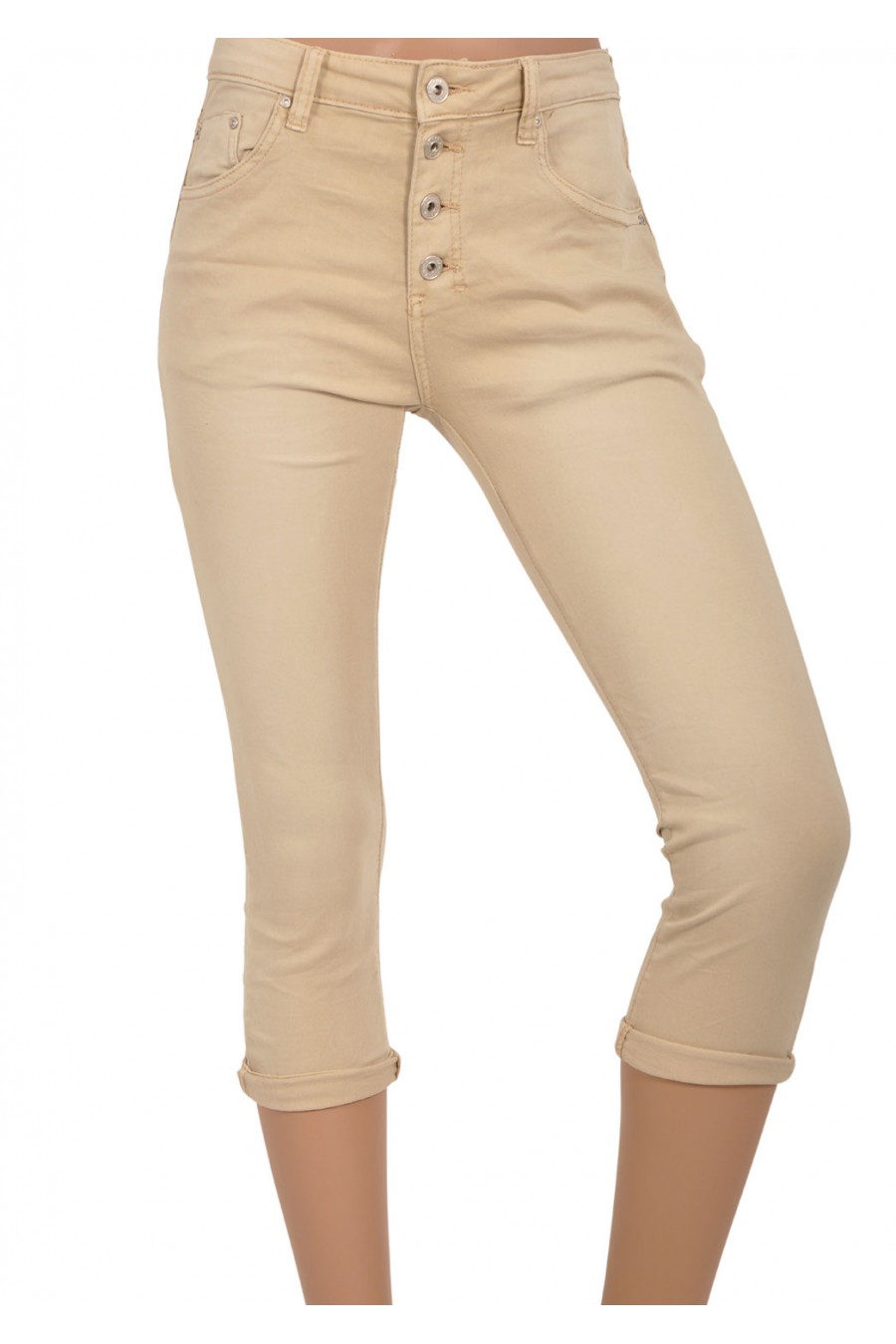 Capri jogjeans Place du Jour beige knoopsluiting Place du Jour