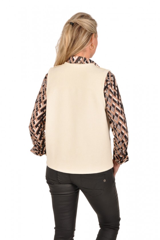 Soft gilet reversible creme Italia Moda