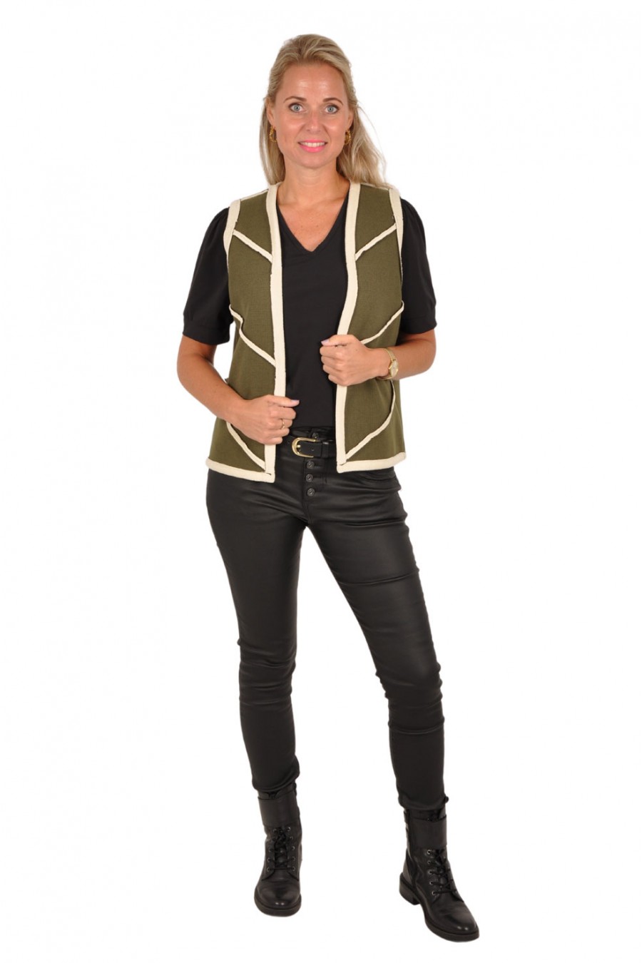 Soft gilet army-creme Chastar