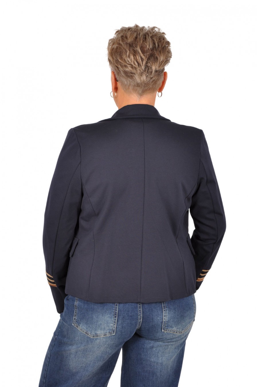 Blazer met gestreepte boorden navy Chastar