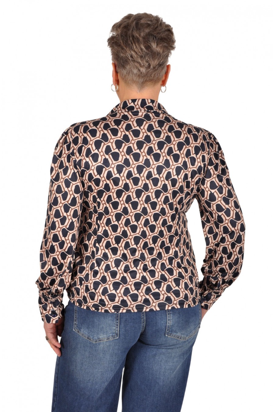 Top met pofmouwen Giraffe navy-beige Chastar