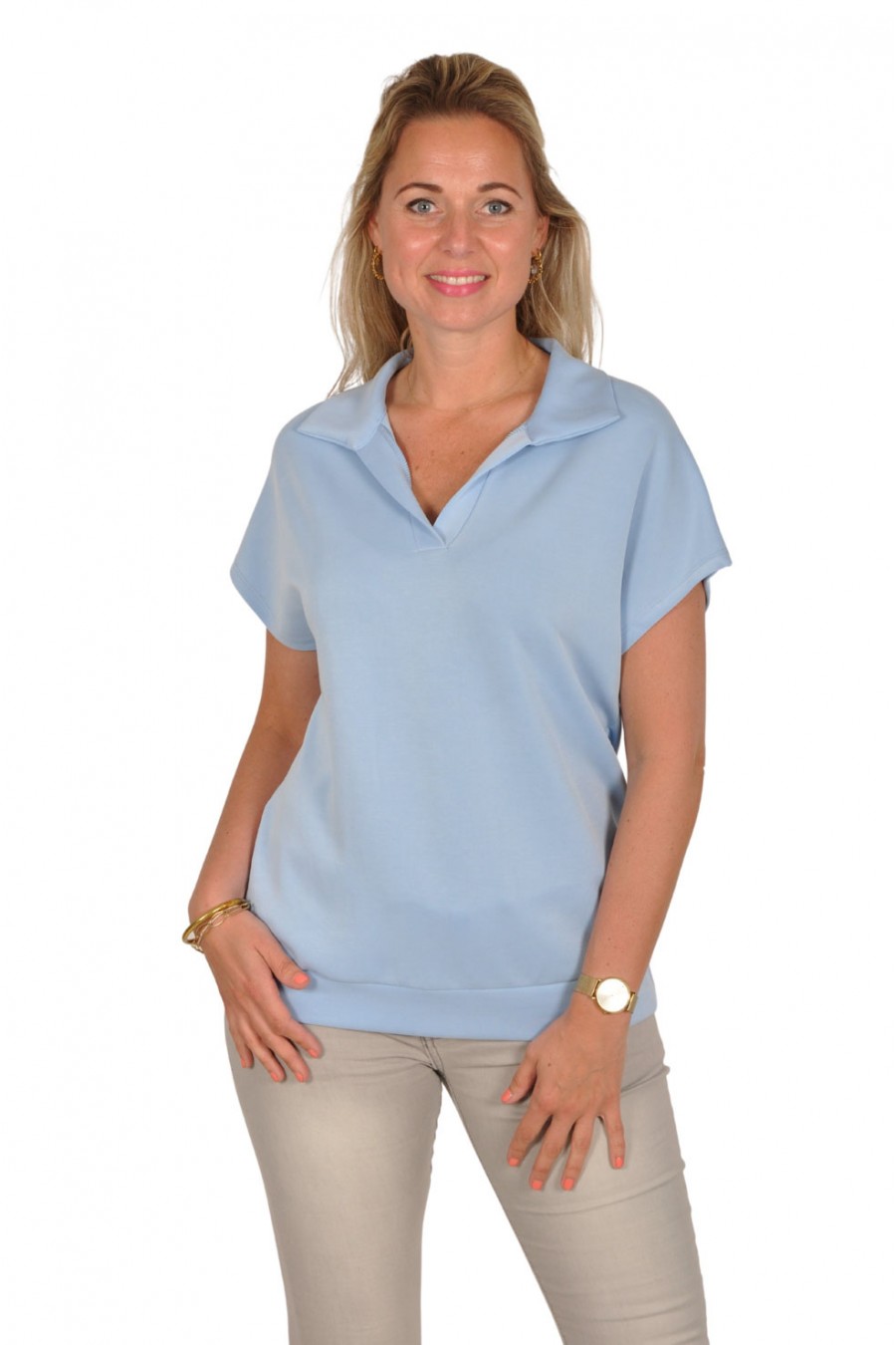 Mooij ultra soft polo pearl blue Mooij