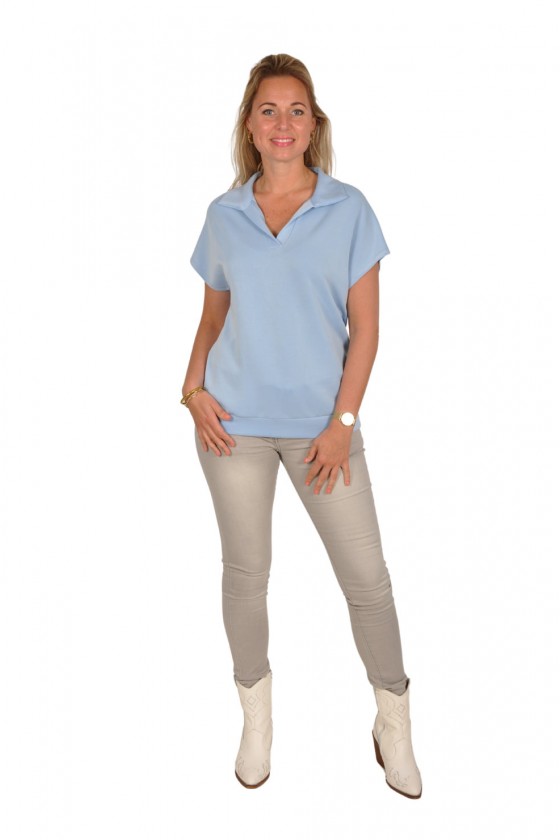 Mooij ultra soft polo pearl blue Mooij
