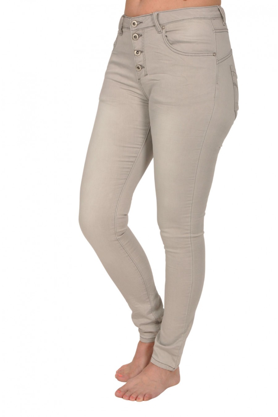 Jogjeans Place du Jour lichtgrijs knoopsluiting Place du Jour Jogjeans Place du Jour lichtgrijs knoopsluiting Place du Jour