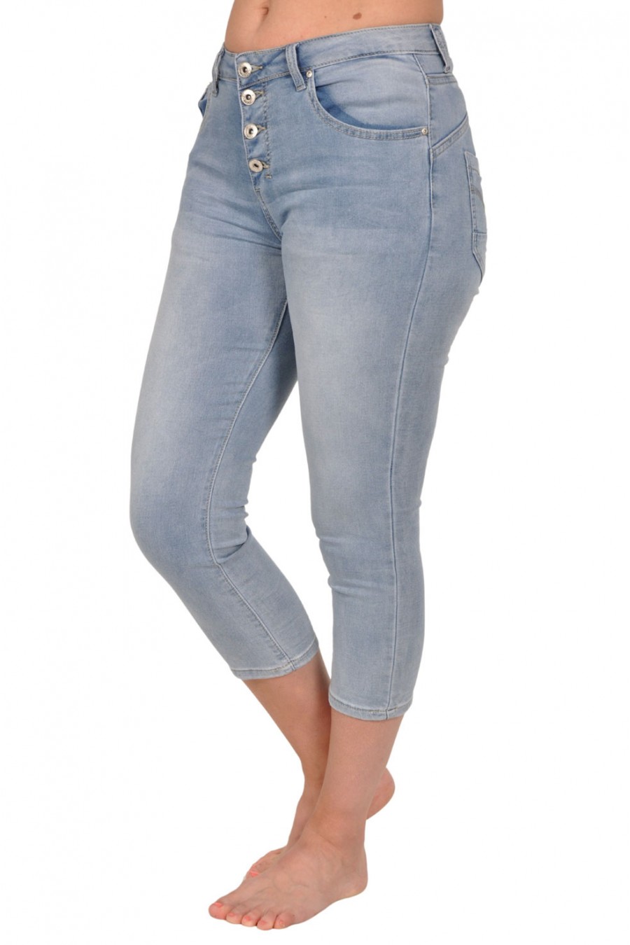 Capri jogjeans Place du Jour lichtblauw knoopsluiting Place du