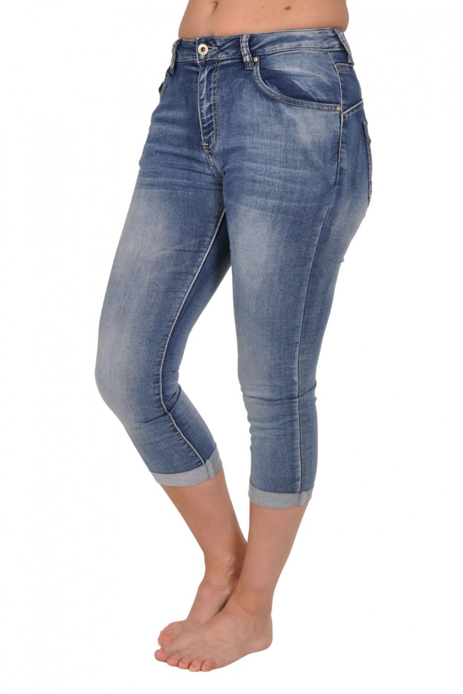 Capri jogjeans Place du Jour mid blue ritssluiting Place du Jour