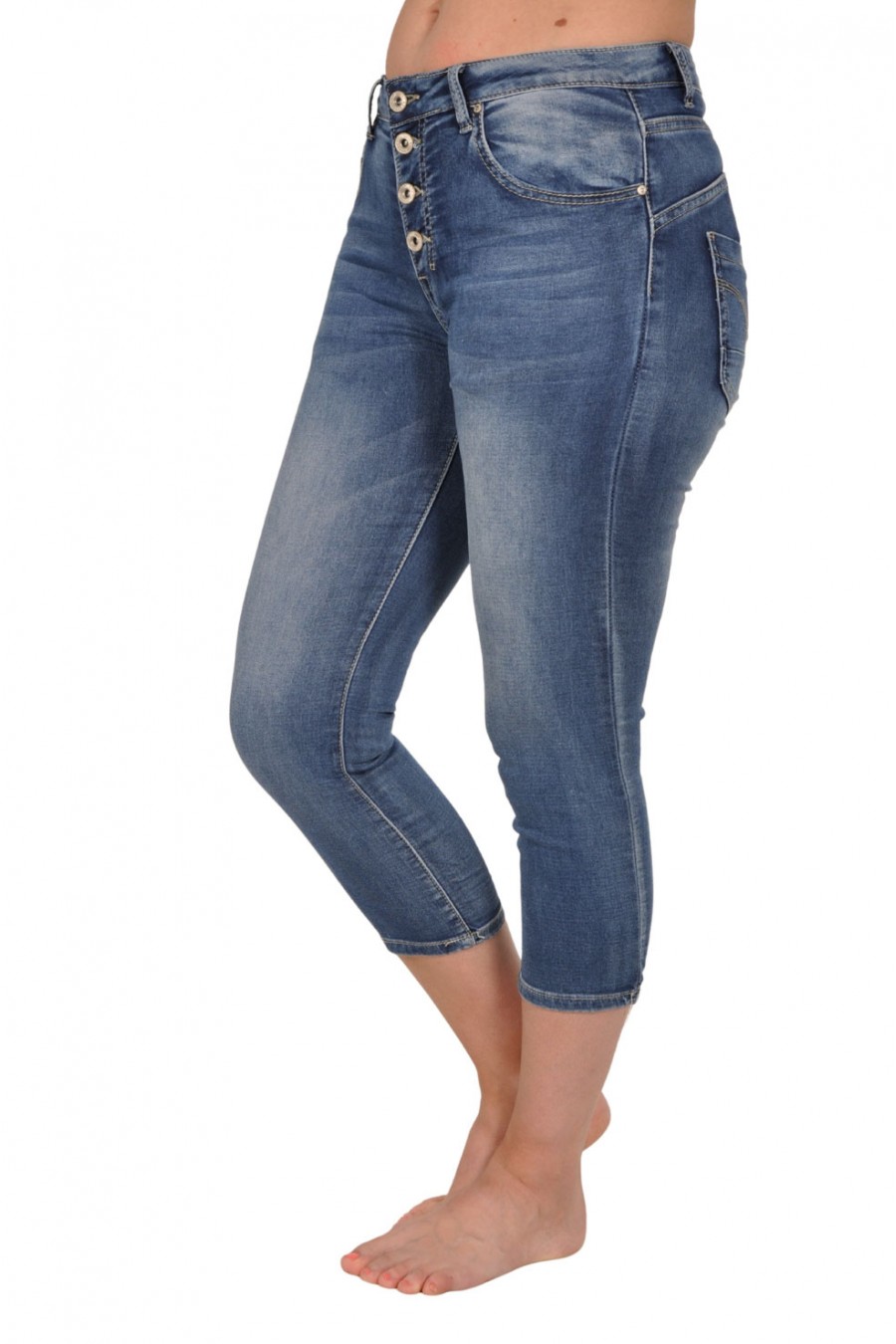 Capri jogjeans Place du Jour mid blue knoopsluiting Place du