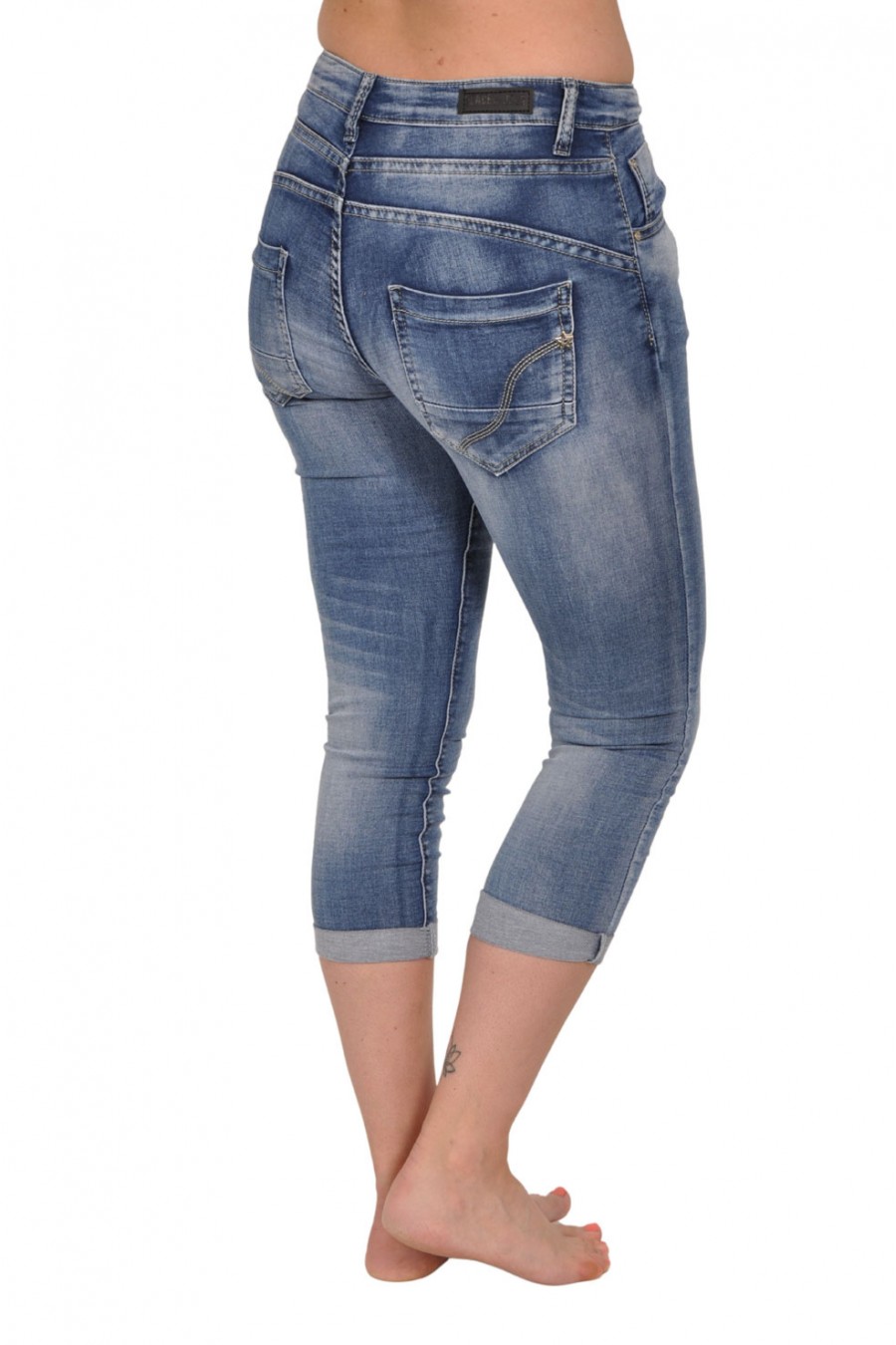 Capri jogjeans Place du Jour mid blue knoopsluiting Place du
