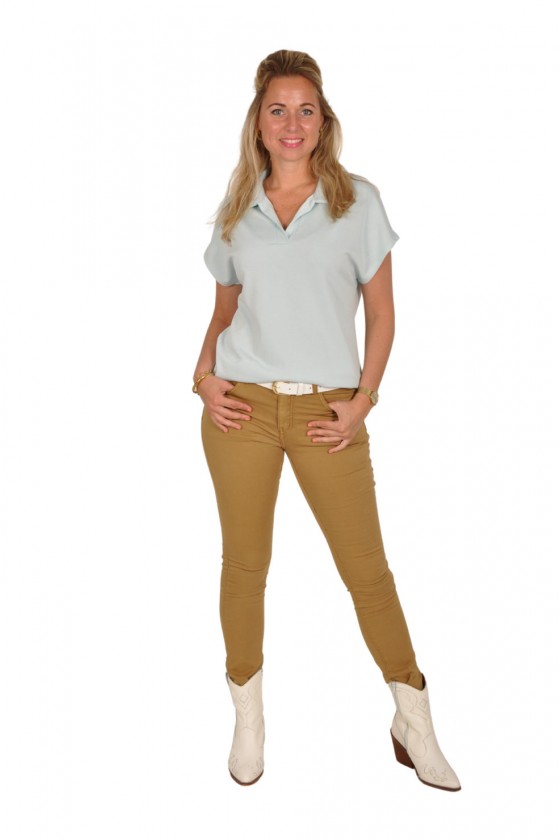 Mooij ultra soft polo lichtblauw Mooij