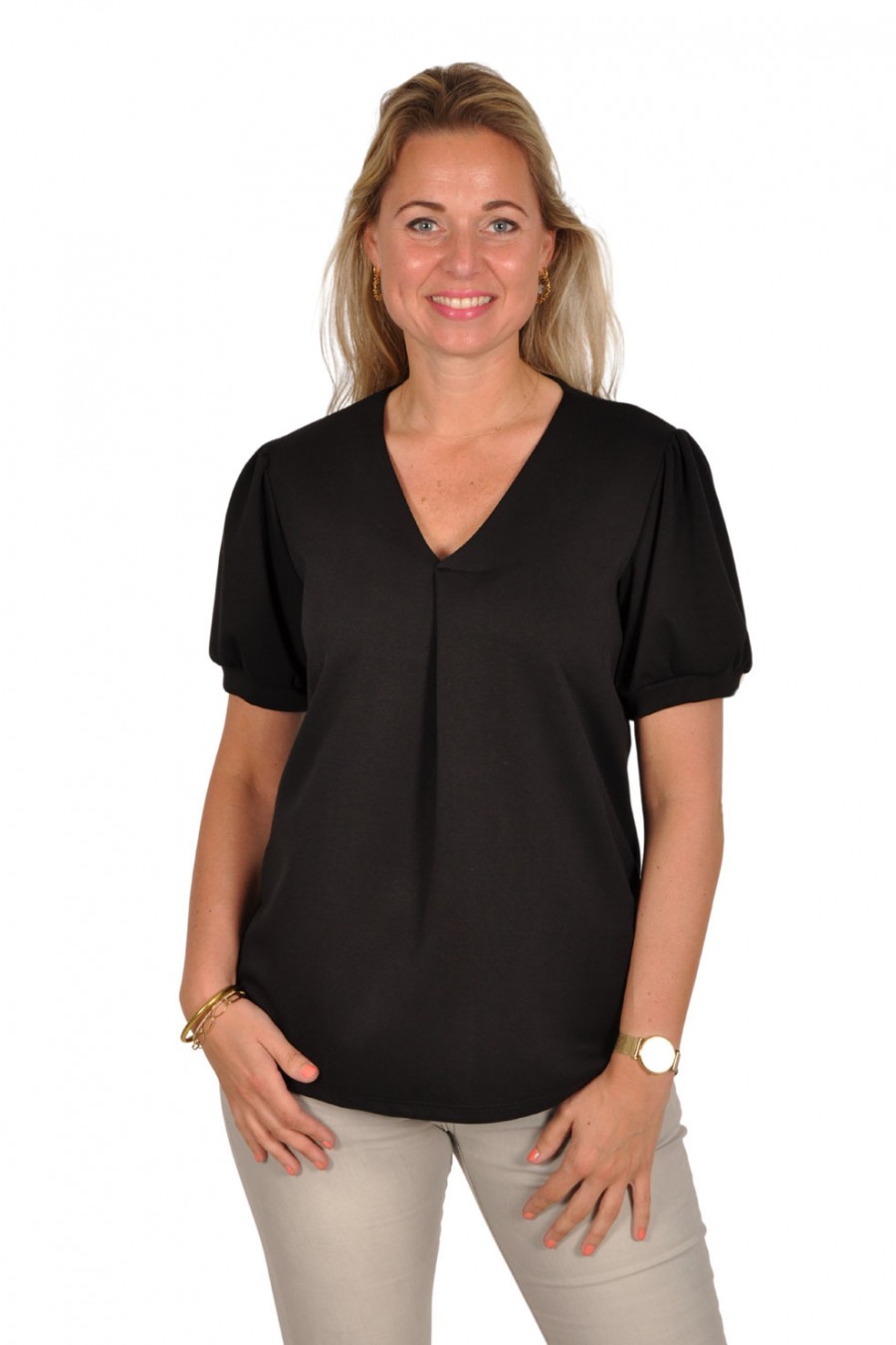 Mooij ultra soft V-hals top zwart Mooij Mooij ultra soft V-hals top zwart Mooij