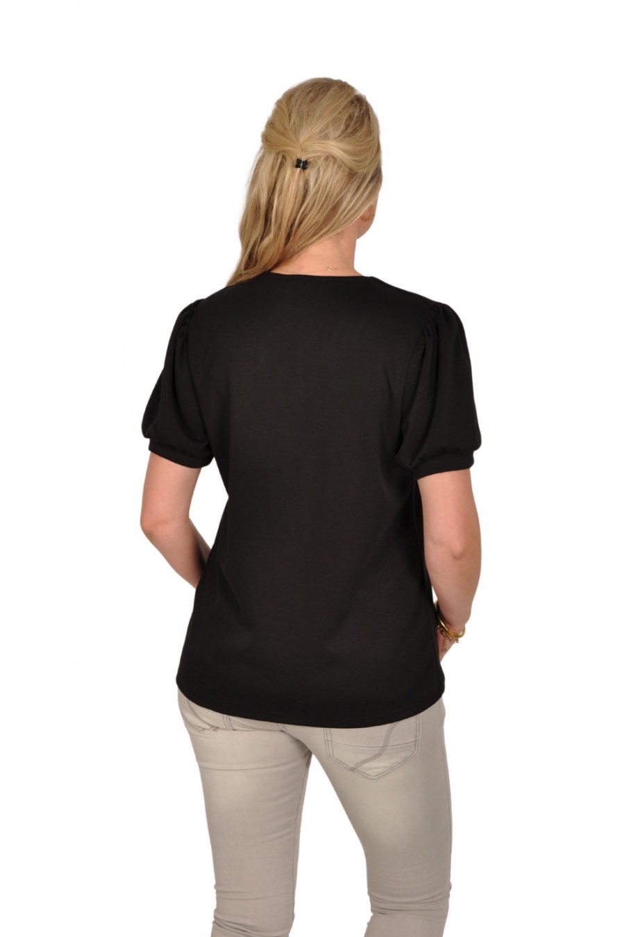 Mooij ultra soft V-hals top zwart Mooij