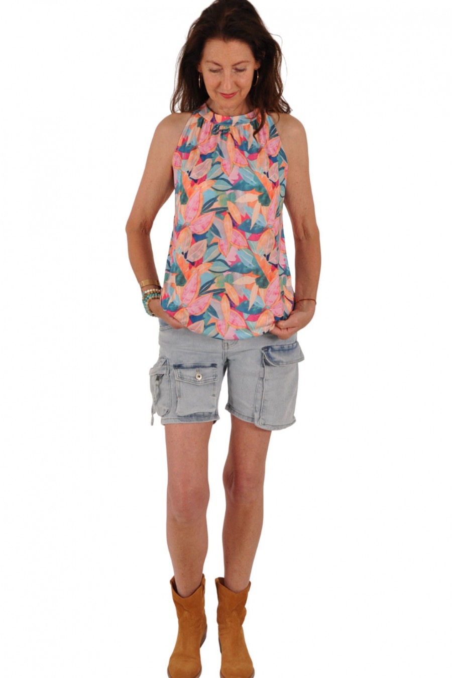 haltertop Leaves multi Italia Moda