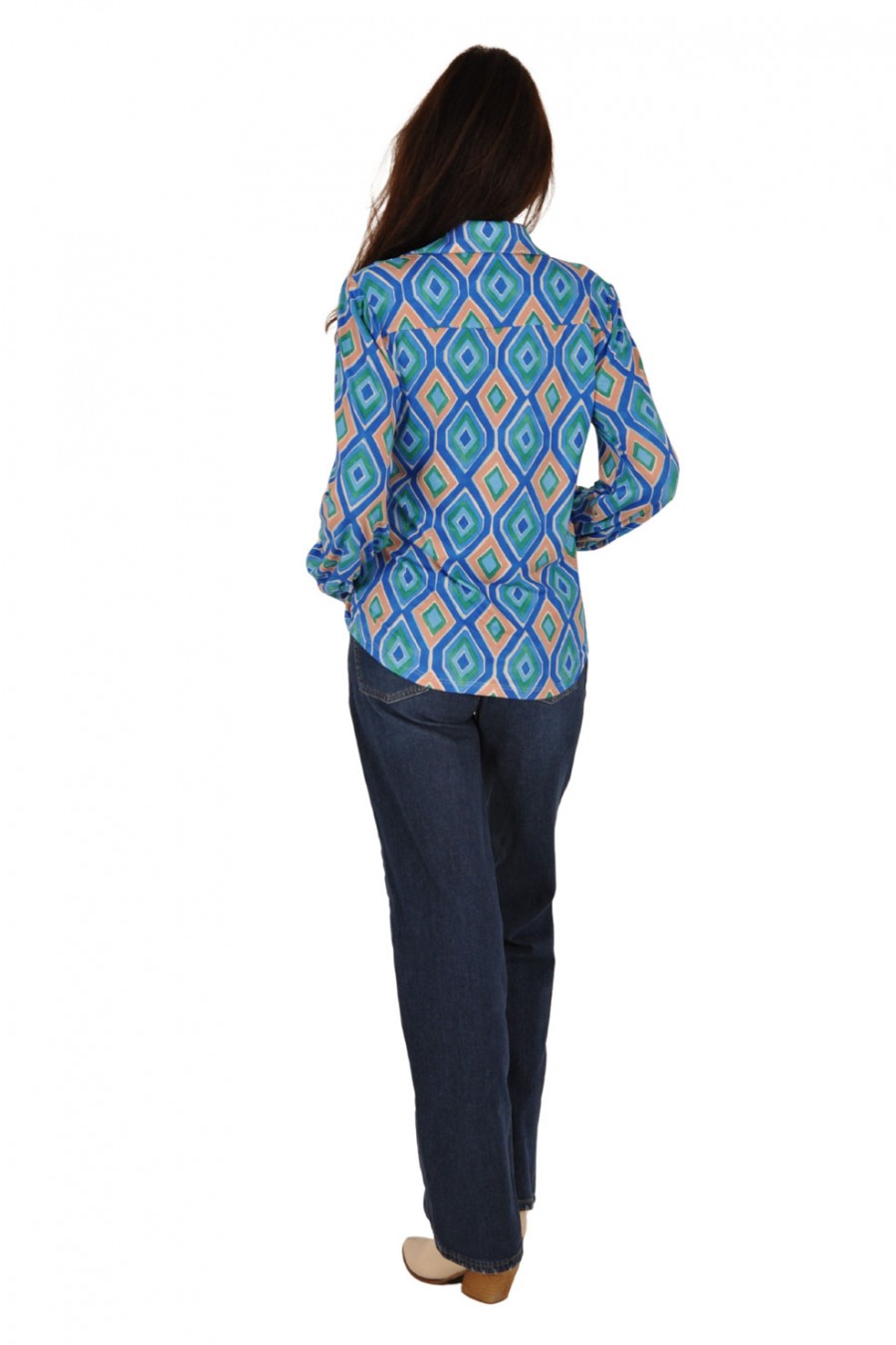 Soft stretch blouse Lis kobalt-camel Savinni
