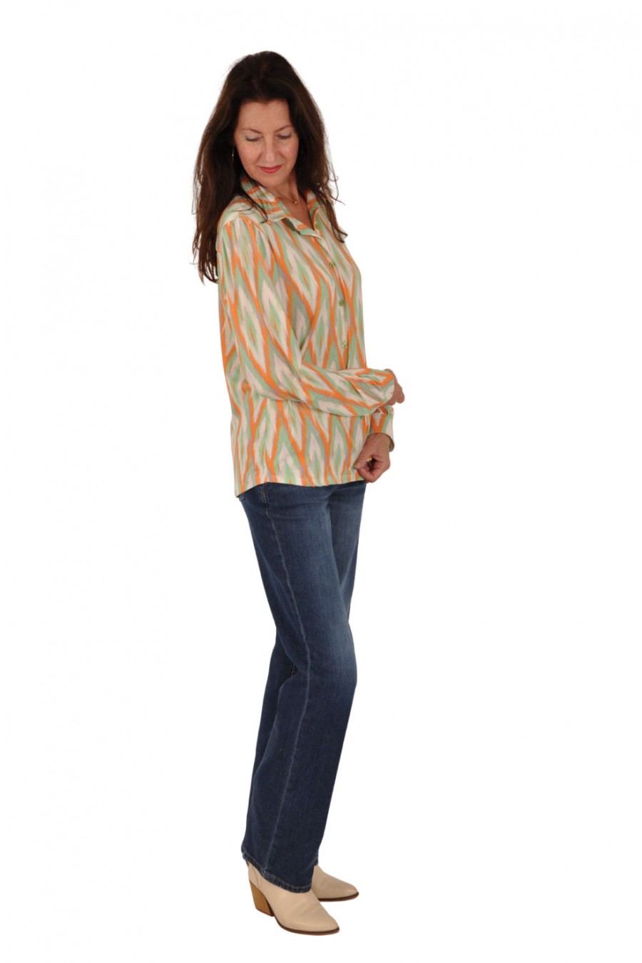 Soft stretch blouse in pastel tinten Savinni