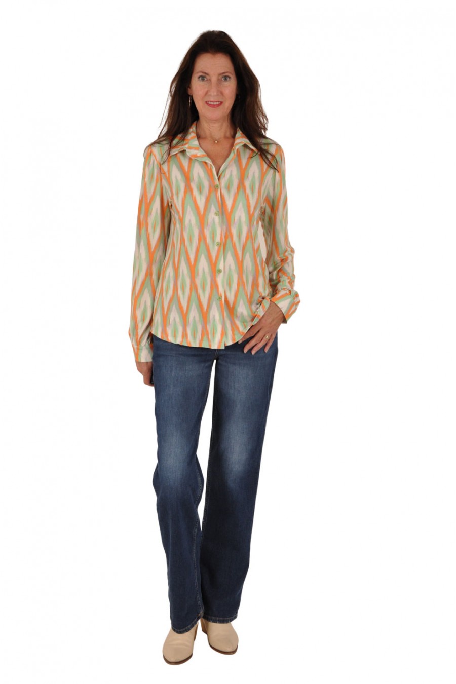 Soft stretch blouse in pastel tinten Savinni