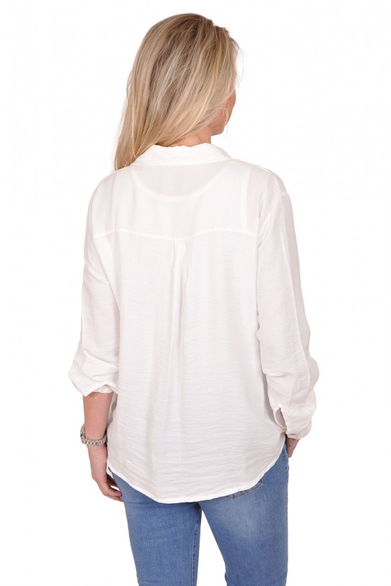 Pearl look blouse 2-way style wit
