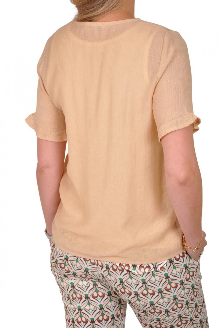 Vera Jo blouse met v-hals Yentl beige Vera Jo